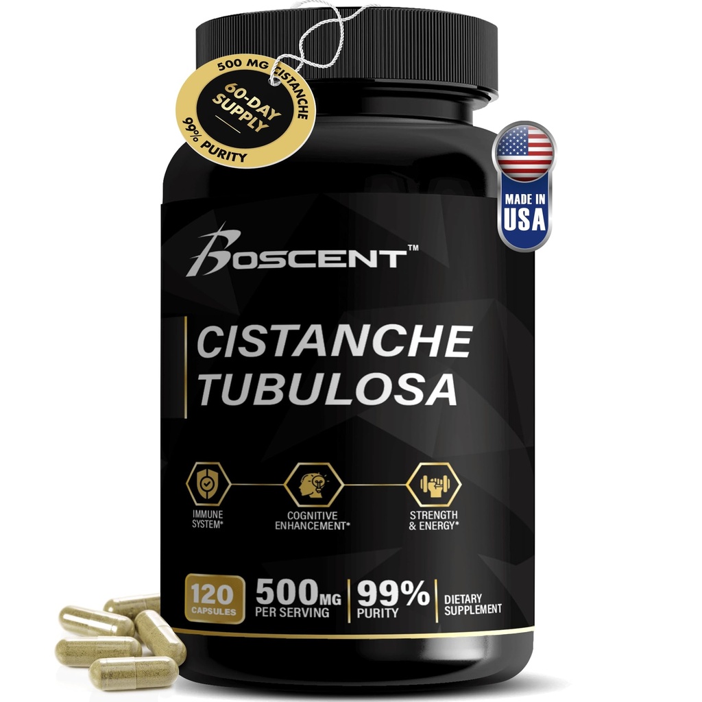 Premium Cistanche Tubulosa Extract 500mg (120 kapslit) - 50% Echinacosides, 10% Acteosides - Natural Nootropic Stamina, immuunsus ja mälu - No Fillerid, hormoonide tasakaal - Tugevus Booster meestele