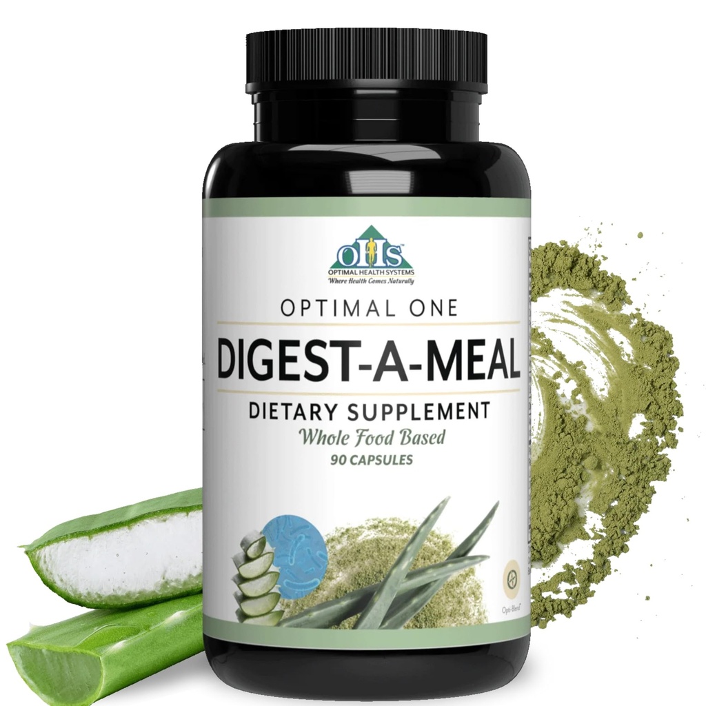 Optimaalsed tervishoiusüsteemid Digest-A-Söömine | Soolestiku tervise ensüüm ja probiootikum | Puhitus, happe refluks ja seedehäire leevendus + Aloe Vera Leaf | Seedetrakti täiendus | 90 kapslit