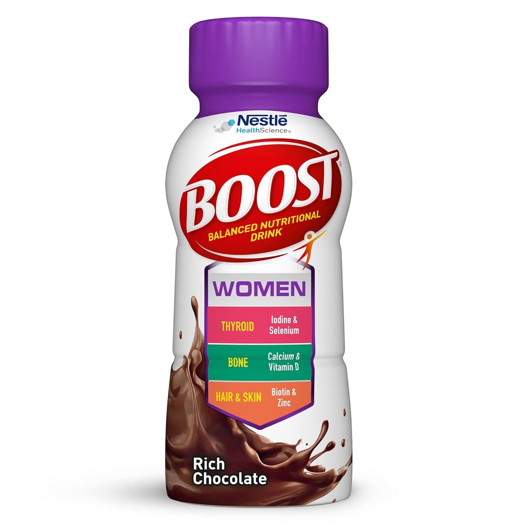 BOOST Naised Tasakaalustatud Toitumisjook, Rikas Šokolaad, 8 FL OZ (pakk 6)
