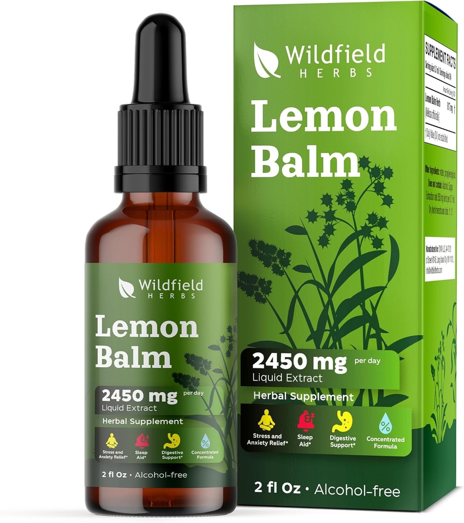 2 Sidrun Balm ekstrakti tilgad Vedel 2000mg (Melissa officinalis) Taimne täiendus Imendub paremini kui kapslid, 2 kuu pakkumine, 84 serveerimine, alkoholivaba tinktuur - 2 Oz, pakend 2