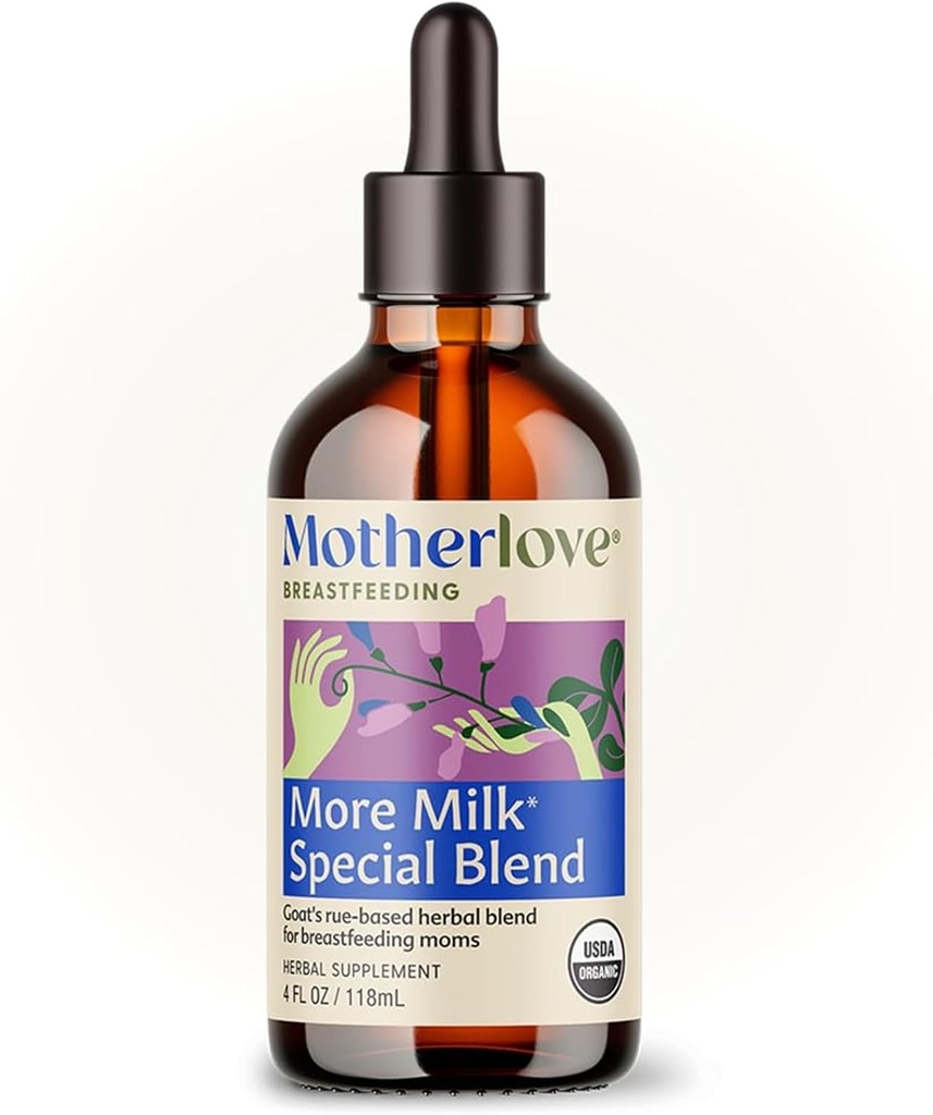 Motherlove More Milk Special Blend Tinktuur (4 oz Väärtus Suurus) Taimne laktatsiooni Täiendus w / Goat Rue ehitada rinnakude ja toetada rinnapiima tarne-USDA Certified Organic, Vegan, Soy-Free