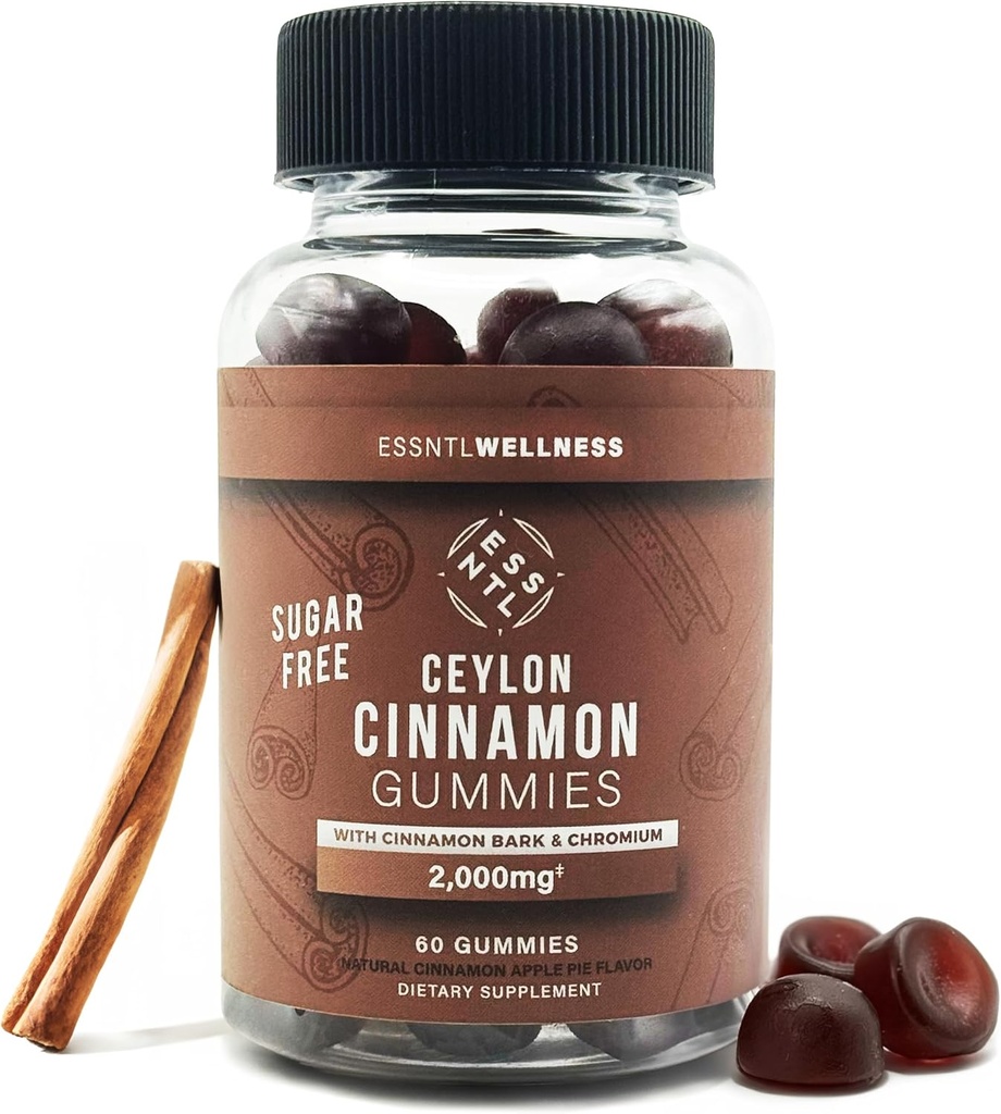Ceylon Cinnamon Sugar-Free Gummies - 120ct | 2000mg Per Serving | Antioksüdant & Joint Support | Maitsev Apple Pie Flavor | Vegan & Gluteenivaba Kaneeli Toidulisandid