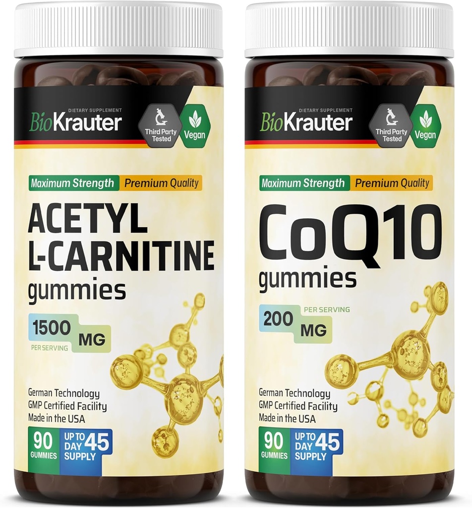 BIO KRAUTER Atsetüül L-karnitiin 90 Gummies & CoQ10 90 Gummies