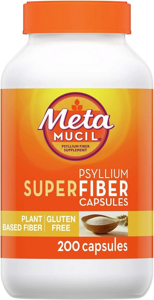 Metamucil SuperFiber Psyllium kapslid, Gluteenivaba ja suhkruvaba, 200 Ct