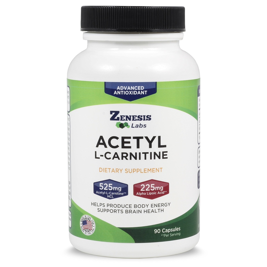 Zenesis Labs atsetüül L-karnitiin alfa-lipohappega - 90 kapslit