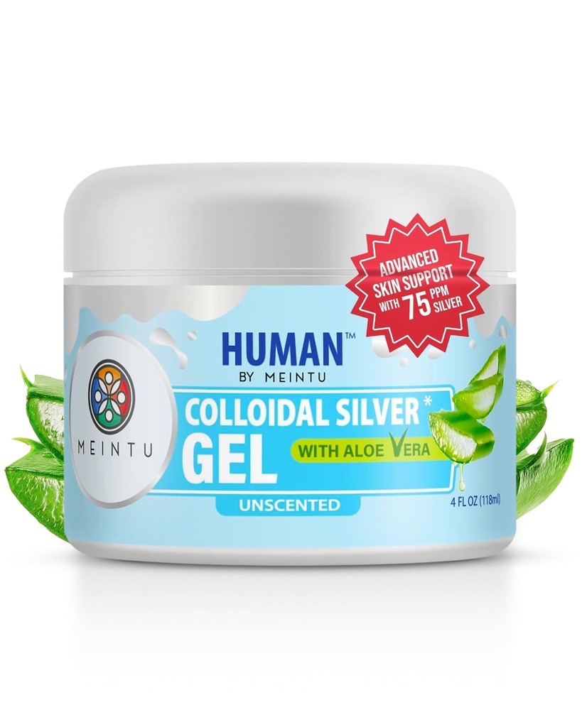 MEINTU UltraPure Kolloidne Hõbegeel koos Aloe Vera naha bio-aktiivse Hõbeda hüdrosool Geel Lahus nahale - 4 oz - 75 PPM Ohutu täiskasvanutele, lastele ja lemmikloomadele