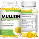 Mullein Gummies for Clear Lungs, 10 in 1 Mullein Leaf Extract for Lungs, Mullein Quercetin Gummies for Lung Cleanse, Respiratory, Immune, Ananassimaitse, 120 Count