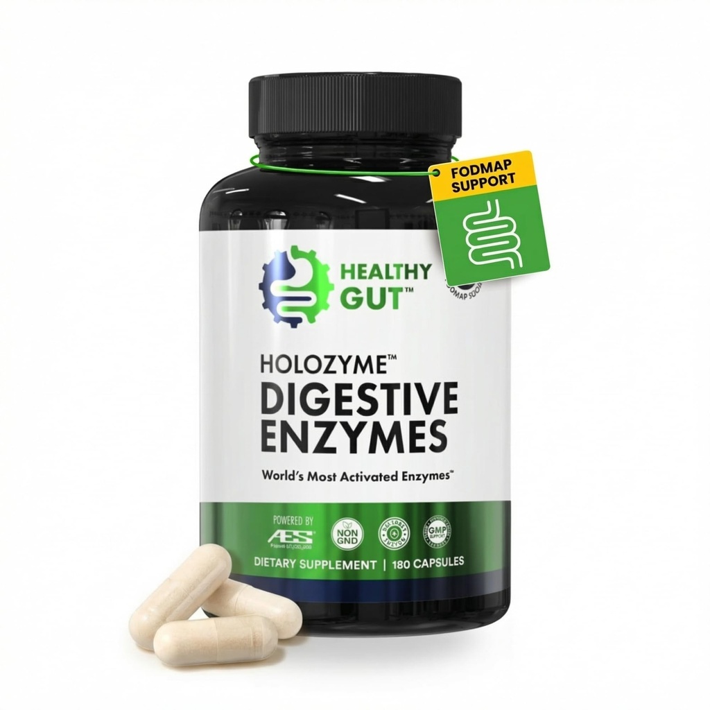 Tervislik soolestik HoloZyme Max Tugevus Seedeensüümid | Inulinaas, Amyloglukosidaas & Invertaas FODMAP-i toetuseks | Proteaas, amülaas & laktaas puhumiseks, gaasi ja seedehäirete leevendamiseks | 90 Servingut