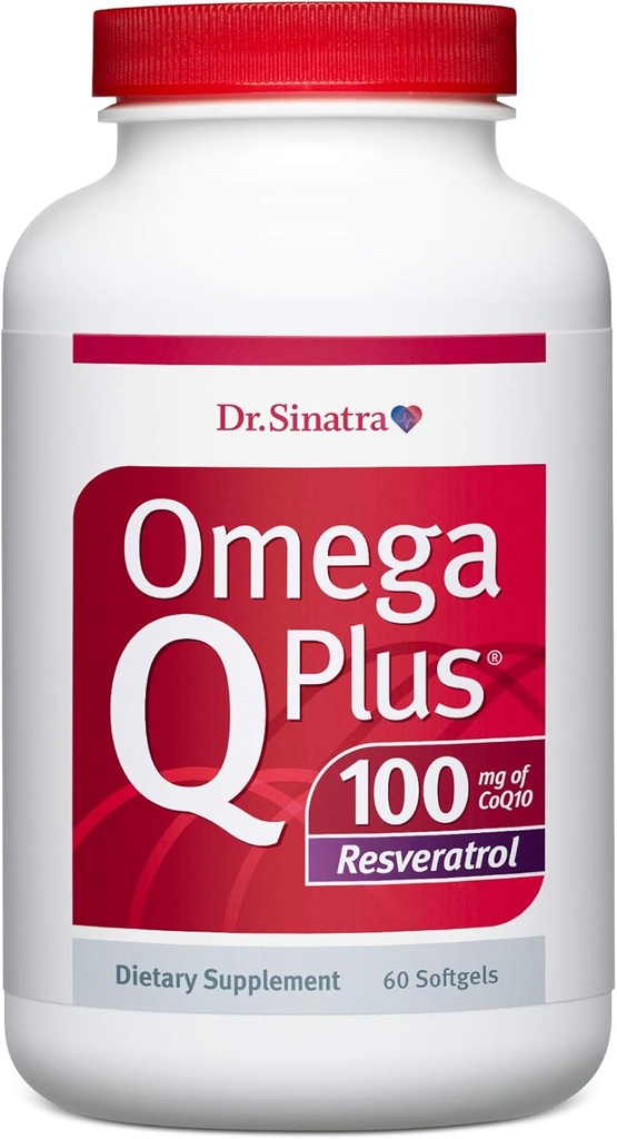 Dr Sinatra Omega Q Plus 100 Resveratrool - Omega-3 täiendus toetab südame tervist ja annab antioksüdandi võimsuse 100 mg CoQ10 ja Resveratrooliga (60 pehmegeeli)