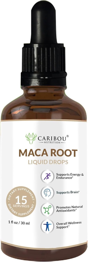 Maca juured Vedelad orgaanilised tilgad | Maca juure ekstrakt | Maca täiendus täiustatud meeleolule ja elujõule | Vegan, mitte-GMO, gluteeni ja alkoholivaba | 1 Fl Oz