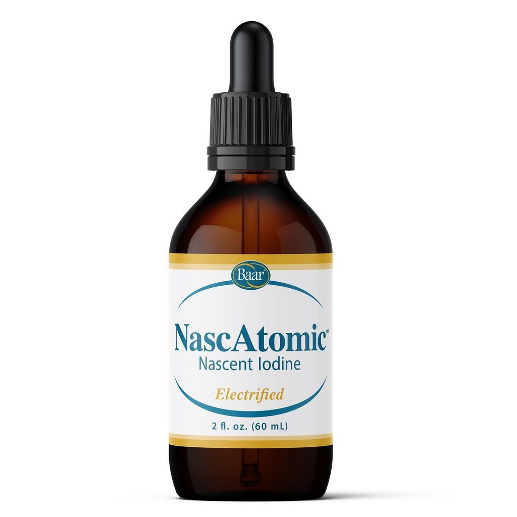 BAAR NascAtomic elektrifitseeritud Nascent Jood Vedel tilgad, potentne 2% valem energia, elulisus, ainevahetuse Boost, Detox, immuuntoetus, vaimne selgus ja kilpnäärme tervis, 2 fl oz (pakk 1)