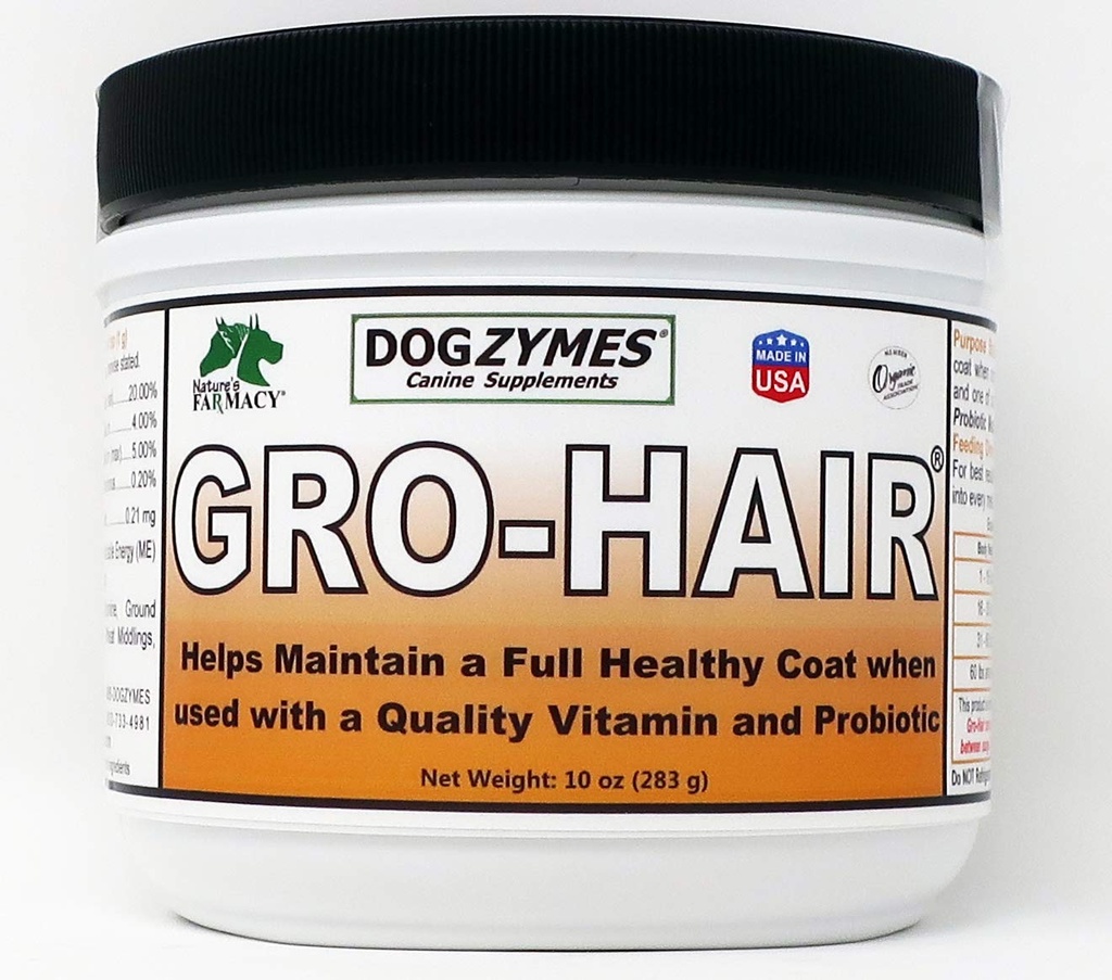 Dogzymes GRO-Hair pika karva või sulatamine, kiire karva kasvu või kui hõre karv ja / või kiilaspäised laigud on vaja täita.