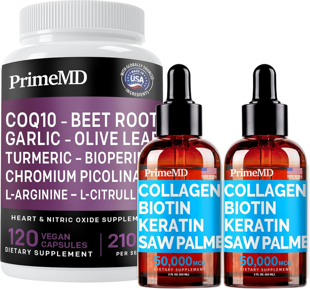 Vedel kollageeni biotiin (2pk) ja lämmastikoksiidi (1pk) lisakomplekt - tugevad vitamiinid juustele, nahale, küüntele, südamele, vereringele ja lipiididele - mitte-GMO, vegan, gluteenivaba