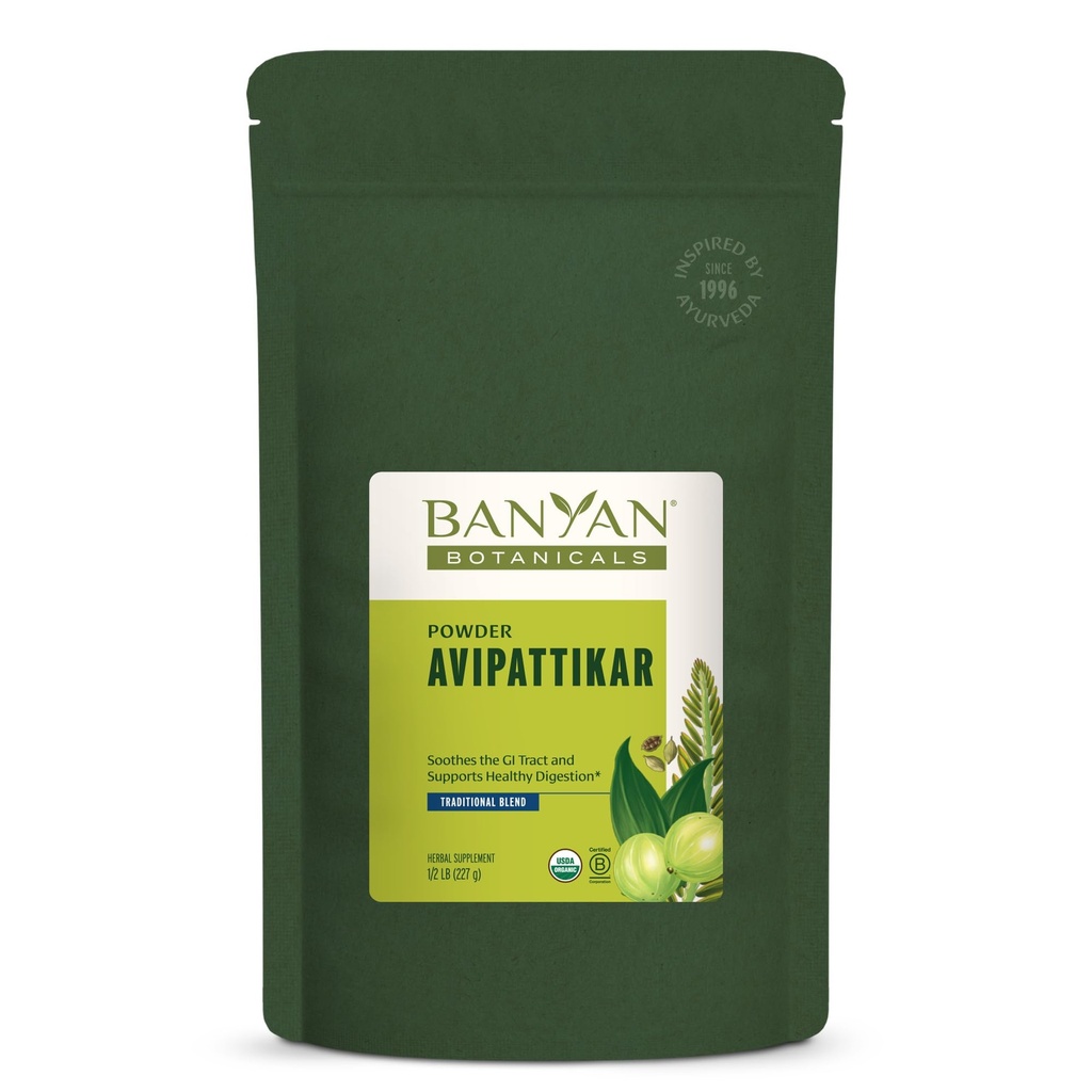 Banyan Botanicals Avipattikar Pulber - orgaaniline seedimist täiendada ingveri, kardemoni ja Vidanga - toetab tervisliku maohappe tasakaalu * - 1⁄2 lb. - Mitte-GMO jätkusuutlikult hangitud vegan