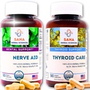 Natural Sleep Aid & Thyroid Renew | 9 orgaanilised maitsetaimed ja merevetikad | Valerian Juur, kilpnäärme tugi ja hormonaalne tasakaal Kelp | 1350 mg ühe serveerimise kohta | Sana Herbal