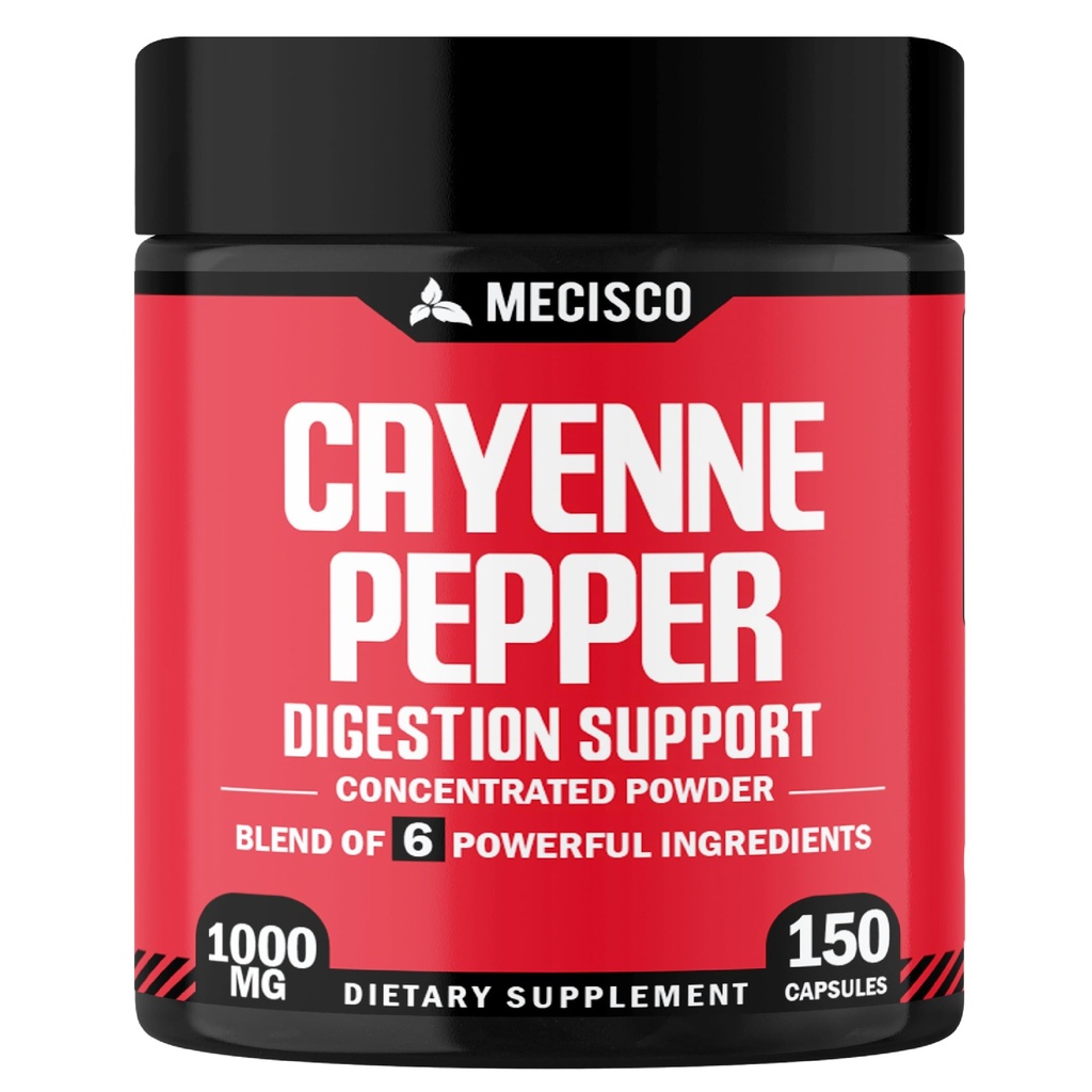 Cayenne piparkapslid ingveri juure, peedi juure ja musta pipariga ja rohkem - 150 kapslit - 6in1