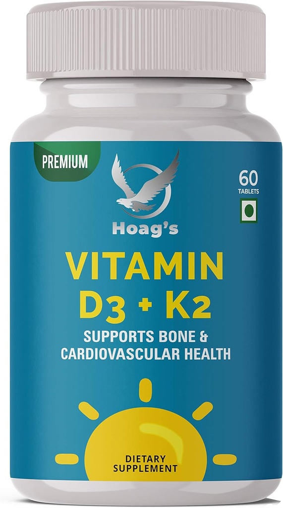 K2-vitamiin (MK7) koos D3-lisandiga Luu ja südame tervis Mitte-GMO valem 5000 IU D3-vitamiin ja 100 mcg K2-vitamiini MK-7 kerge alla neelata D-vitamiini kompleks, 60 tabletti