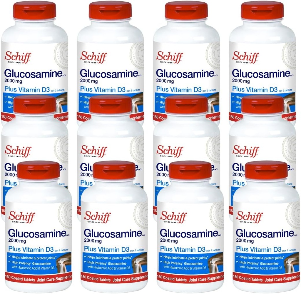 Schiff Glükosamiin 2000mg hüaluroonhappe liigeselisandiga, 150 ct (12. pakendis)