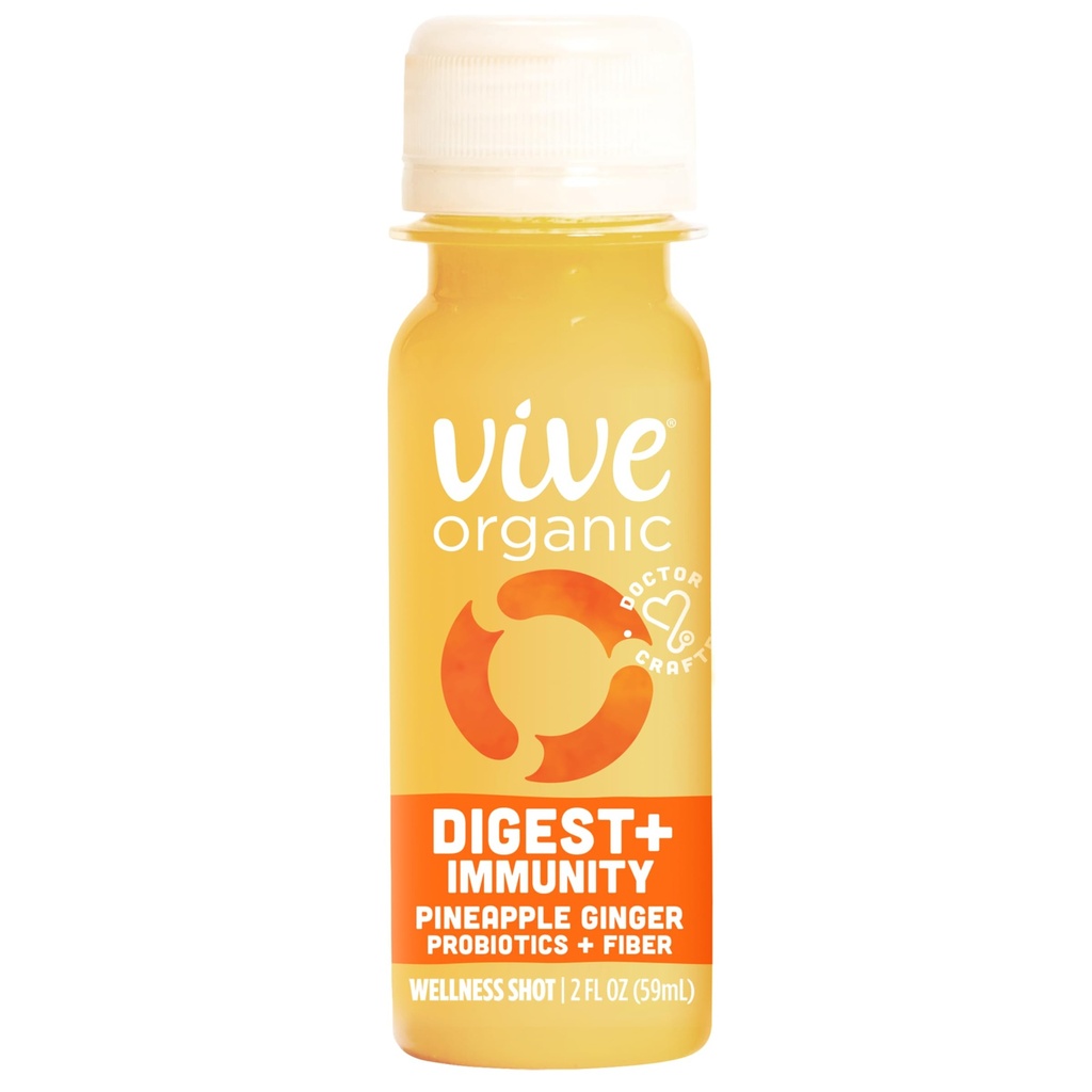 Vive Organic Digest + Immunity Ananass Ginger Wellness Shot, 2 fl oz pudel