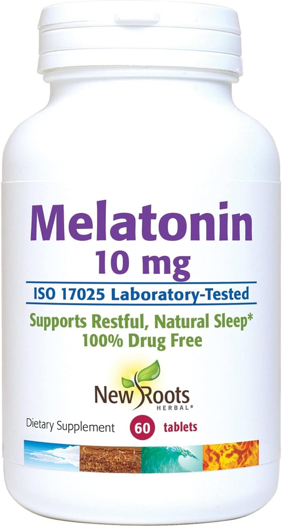 NEW Juurtega HERBAL Sleep Supplement | Puhas melatoniin 10 mg (60 tabletti - 3 kuud tarne), Non Habit Forming, Natural Sleep Aid, Non-GMO