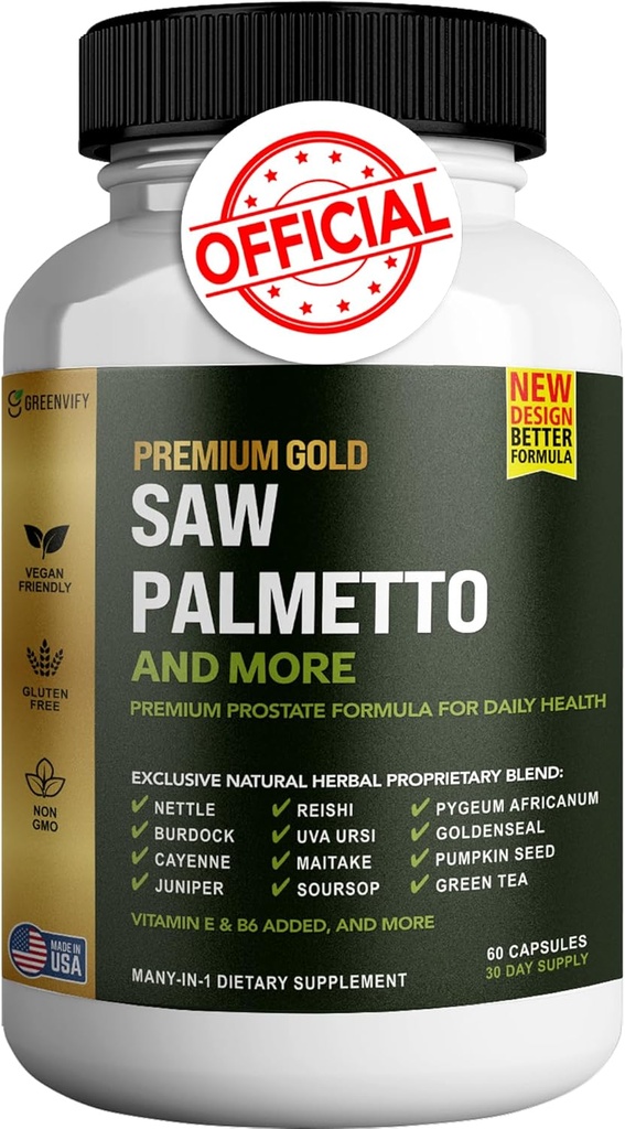 Saw Palmetto meeste eesnäärme lisand | eesnäärmetoetus meeste tervisele | Potent Saw Palmetto DHT, kuseteede ja eesnäärme tervise jaoks (60, mehed)