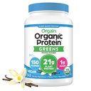 Orgaaniline Vegan Valgu Pulber + Rohelised, Vanilla Bean - 21g Taimepõhine Valk, Gluteenivaba, Piimavaba, Laktoosivaba, Sojavaba, Ilma Suhkrulisandita, Koos Raua Ja Prebiootikumidega Soolestiku Terviseks - 1.94lb