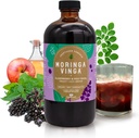 VINGA Organic Elderberry & Holy Basil Moringa Infusioon – igapäevane taimetoonik koos õunasiidri äädika, ingveri, Hibiskuse, meega | toetab immuunsust ja üldist heaolu | Mitte-GMO, 16 oz