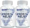 Research Verified® Prosta Relief - Saw Palmetto ja Bioperine® - eesnäärme tervis; Põie ja kuseteede tervis, ajam ja jõudlus; Pure Natural, 90 kapslit (pakk 2)