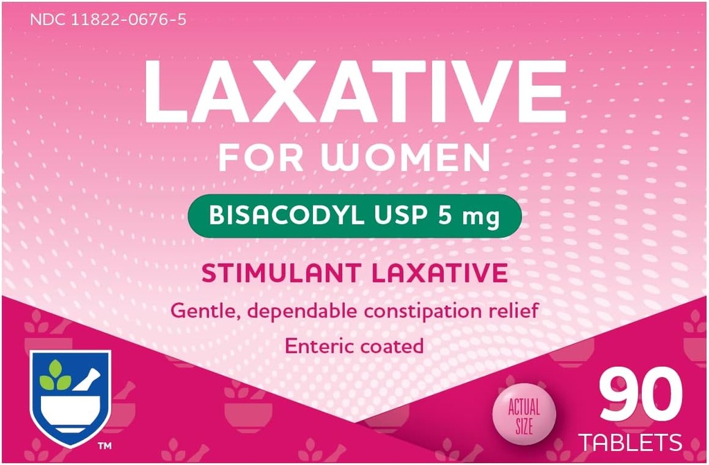 Rite Aid Stimulant Laksative Tablets , Bisacodyl USP , 5 mg - 90 Count | Kõhukinnisus Relief | kaetud lihtne neelamine | Naiste tervis | Stool Softener