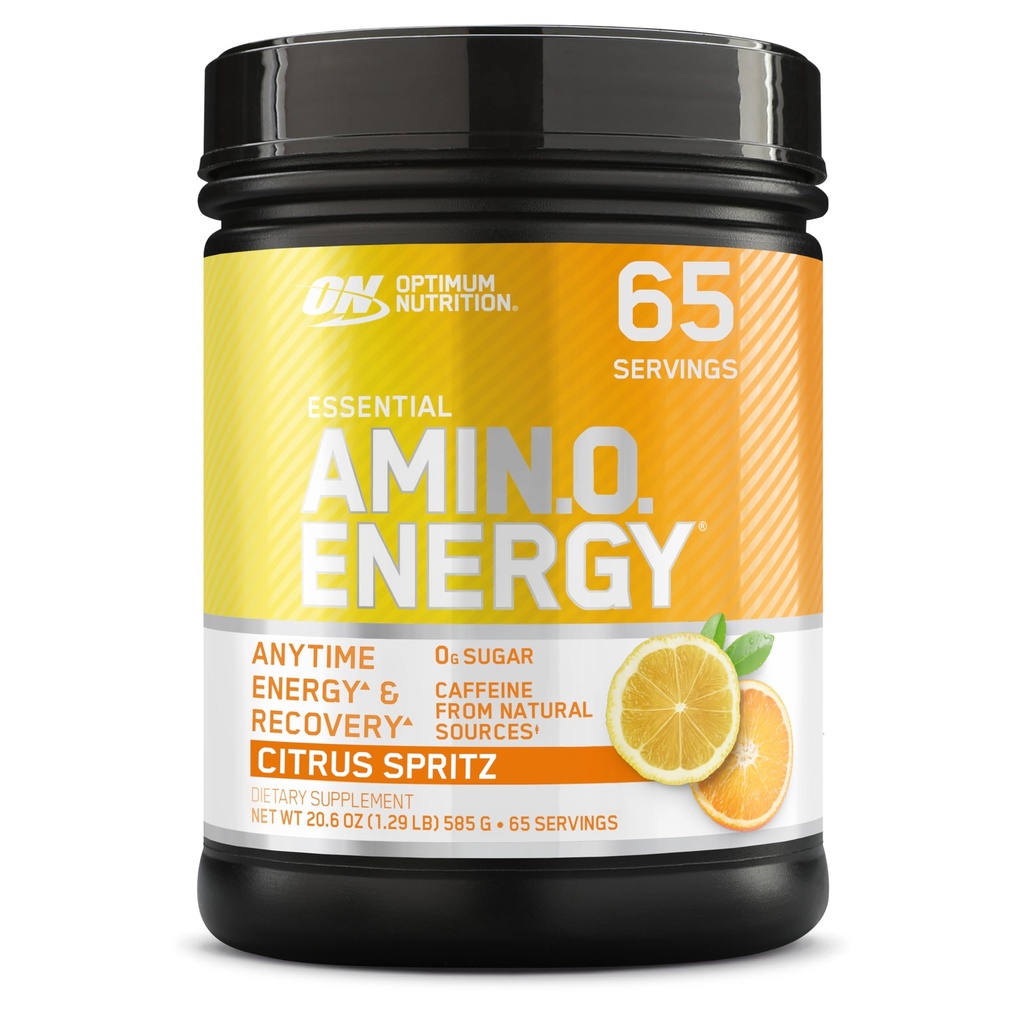 Optimum Nutrition New Flavor Amino Energy - Pre Workout rohelise tee, BCAA, Aminohapped, Keto Sõbralik, Rohelise Kohvi ekstrakt, energiapulber - Citrus Spritz, 65 Servings (Pakendamine võib varieeruda)