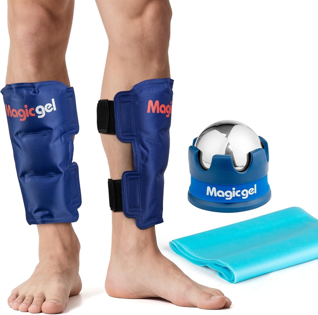 Shin Splint Relief: Hot & Cold Packs, Cryoball & Stretch Bands jaoks Shin Splints | Hot & Cold Therapy jalgade valu leevendamiseks | poolt Magic Gel