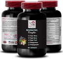 Toitaineline Boost - RESVERATROL COMLEX - Marja eelised, võimsad antioksüdandid, Goji marja toetus, Elderberry tugevus, igapäevane tugi, granaatõunaenergia, kogu toit, maitsev energia 1 pudel 60 kapslit