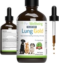 Lemmikloomade heaolu Kopsude kuld koertele ja kassidele - Vet-Formulated - Lung & Respiratory Immune Support, Open Airways, Easy Hingamine - Natural Herbal Supplement 4 oz (18 ml)
