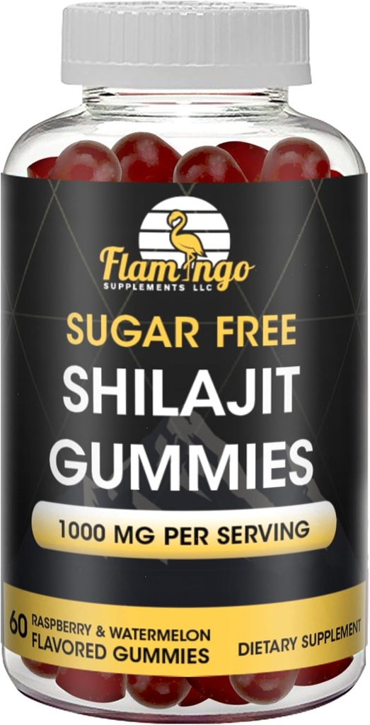 Suhkruvaba Shilajit Gummies (1000mg Serving) - Looduslik Himaalaja Orgaaniline Fulvic Acid Shilajit Supplement meestele ja naistele - 60 Gummy Chews