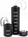 Betife Cute Pill Organizer, Cute Weekly Pill Box reisimiseks, Cute Daily Pill Case 7 päeva, 7 suured virnastatavad osad, Sturdy ABS Pill Holder Vitamiin Supplement Medicine (must)