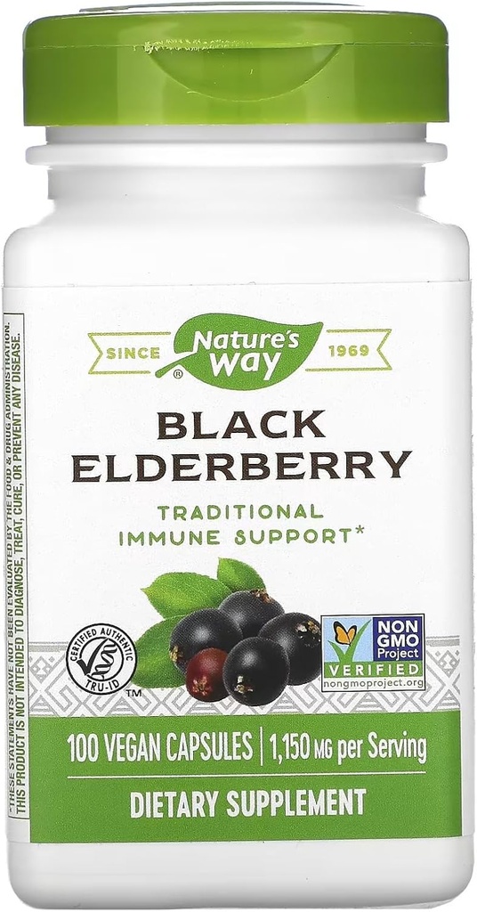 Nature's Way Black Elderberry 100 kapslit Pakend 3
