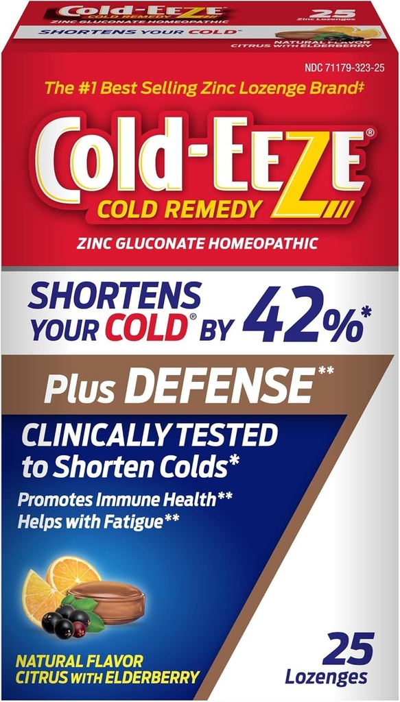 Külm-Eeze Plus kaitse Looduslik tsitrusviljad Elderberry Tsink Lozenges, Homöopaatiline Külma Ravim, Lühendab Sambucus Nigra, Echinacea ja Rose HIPS, 25 Ct
