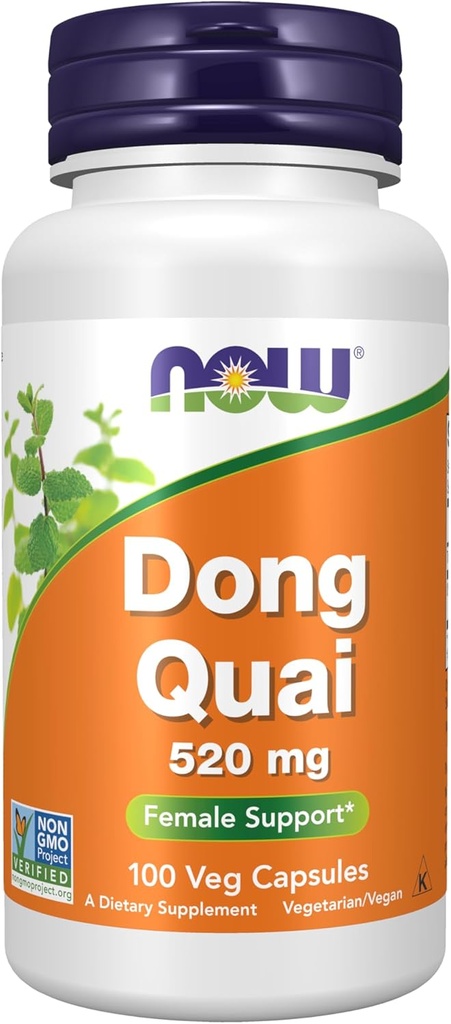 NOW Supplements , Dong Quai ( Angelica sinensis ) 520 mg , naissoost tugi * , 100 Veg kapslit