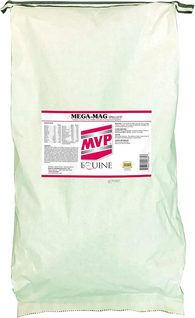 Mega-Mag (50 lb kott) Tasakaalustatud multivitamiini / mineraalne täiendus Alfalfa Hay dieetidele