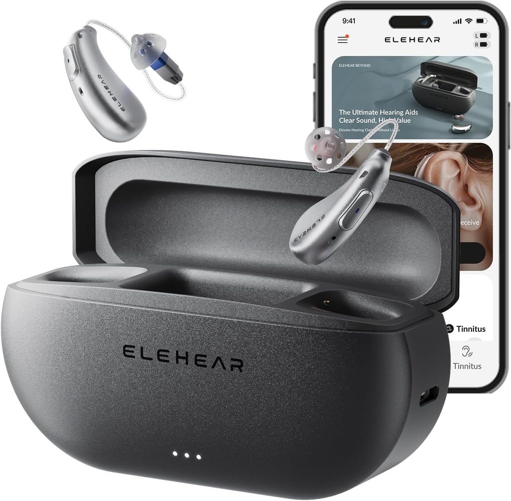 ELEHEAR-Beyond OTC kuuldeaparaadid, AI Powered Speech Enhancement ja Tinnitus Masking, Superior Sound Quality, Ühenduvus iOS-i või Android-seadmetega Bluetooth 5.3 kaudu eakatele ja täiskasvanutele