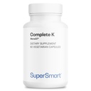 Supersmart - täielik K - K1, K2 (MK4 + MK7) - täisspektriga K-vitamiini täiendus | Mitte-GMO & Gluteenivaba - 60 taimekapslit