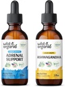 Wild & Organic Adrenal Support Tinktuur 2 fl oz & Ashwagandha Tinktuur 2 fl oz