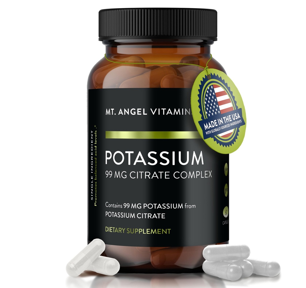 Mt. Angeli vitamiinid - kaaliumilisand, 99 MG kaaliumtsitraadi kompleks, 60 kapslit