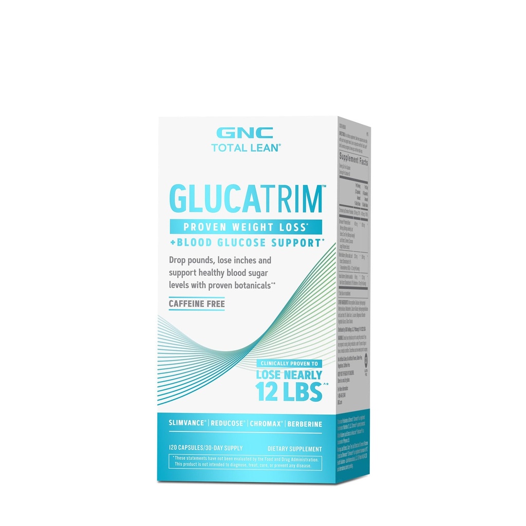 GNC Kokku Lean GlucaTrim, 120 kapslit, kofeiinivaba, 60 serveerimist