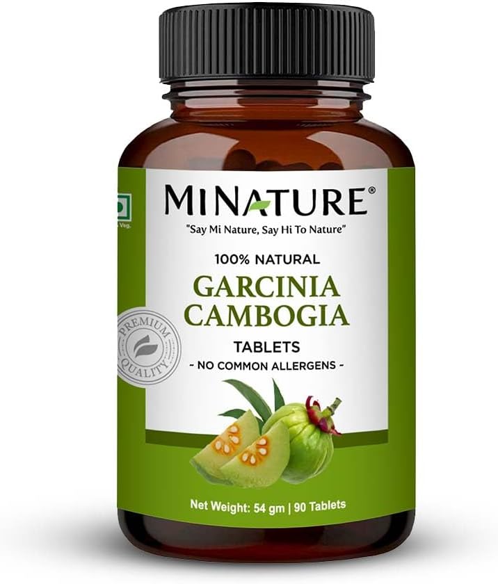 Garcinia cambogia tabletid mi Nature | Pure & Natural Garcinia Pulber Tablett | Mitte-GMO, Vegan, Gluteenivaba |90 Tablett, 45 päeva pakkumine, 500mg | Keemiline ja säilitusaine