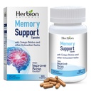 HERBION Naturals Mälu tugikapslid, aitab parandada aju funktsiooni ja puudub meelestatus, säilitab tervisliku meeleolu taseme Ginkgo Biloba, täiskasvanutele, 60 loend, pakend 1