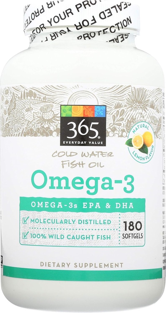 365 kogu toiduturg, oomega-3 sidrun, 180 krahv