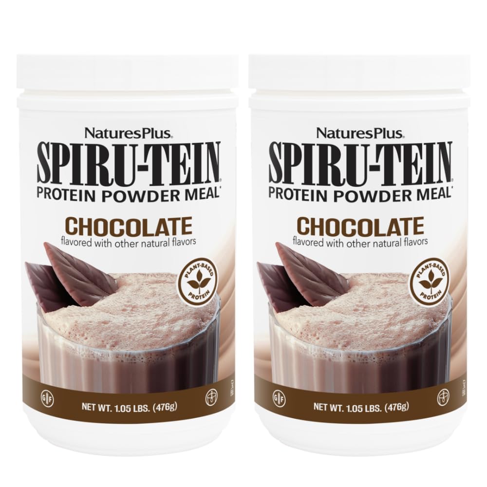 NaturesPlus SPIRU-TEIN, šokolaad - 1.05 naela, pakend 2 - taimepõhine valgu raputamine - mitte-GMO, taimetoitlane, gluteenivaba - 34 kokku