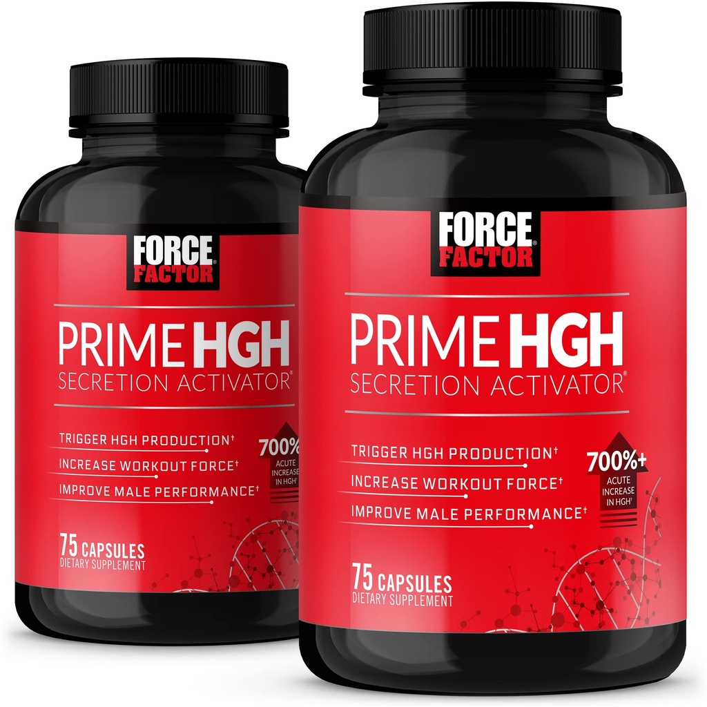 Jõufaktor Prime HGH sekretsiooni aktivaator, 2-Pack, HGH täiendus alfasize meestele, et aidata käivitada HGH tootmist, suurendada treeningjõudu ja parandada jõudlust, 150 kapslit
