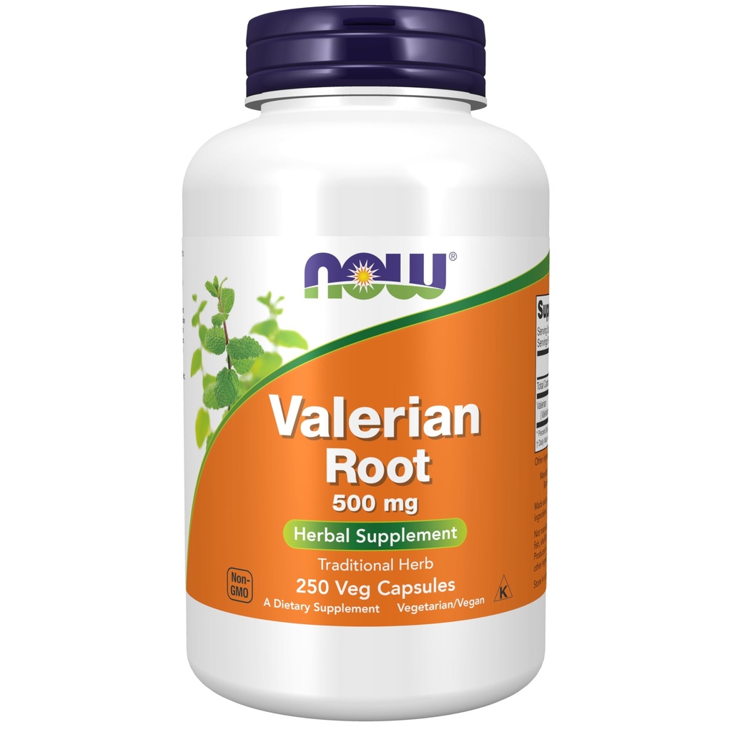 NOW Toidulisandid, Valerian Juur (Valeriana officinalis) 500 mg, Taimne täiendus, 250 Veg kapslit